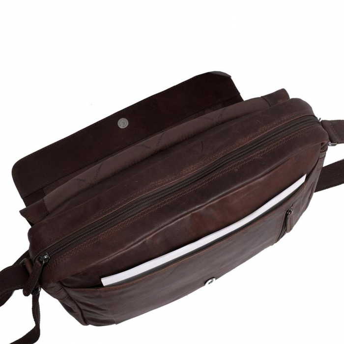Geanta pentru laptop din piele naturala, The Chesterfield Brand, Richard 15.4 inch, Maro inchis [5]