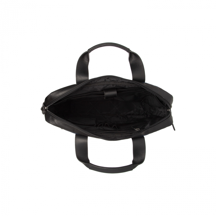 Geanta pentru laptop de 15 inch, din piele naturala si nylon, The Chesterfield Brand, Narvik, Negru [4]