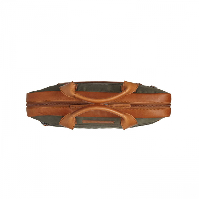 Geanta pentru laptop de 15 inch, din piele naturala si nylon, The Chesterfield Brand, Narvik, Verde olive [5]