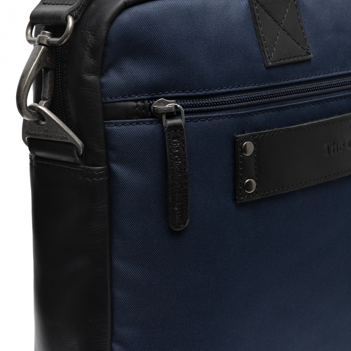 Geanta pentru laptop de 15 inch, din piele naturala si nylon, The Chesterfield Brand, Narvik, Bleumarin [8]
