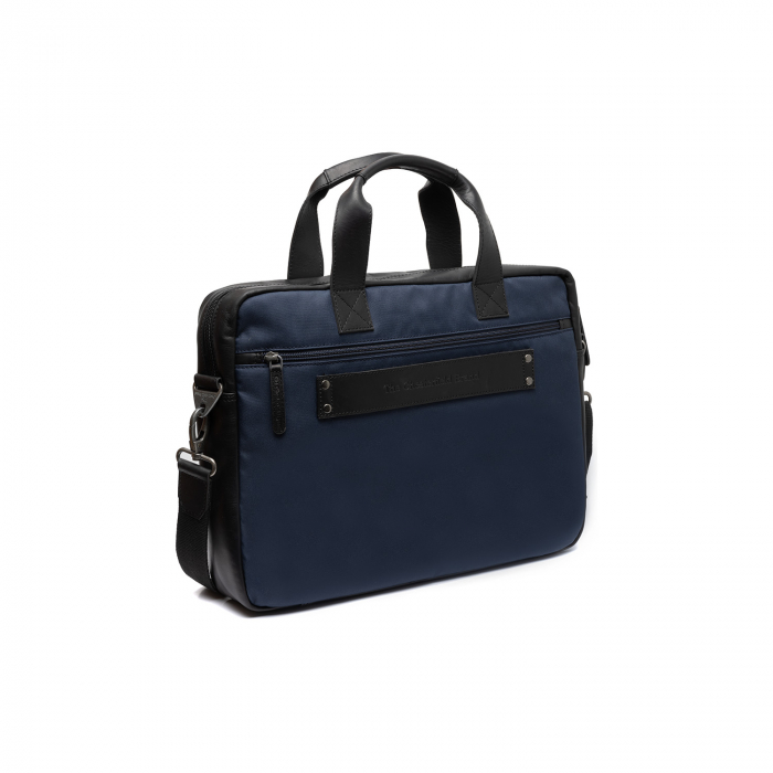 Geanta pentru laptop de 15 inch, din piele naturala si nylon, The Chesterfield Brand, Narvik, Bleumarin [9]