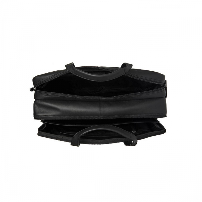 Geanta pentru laptop de 17 inch, din piele naturala si nylon, The Chesterfield Brand, Nivano, Gri [2]