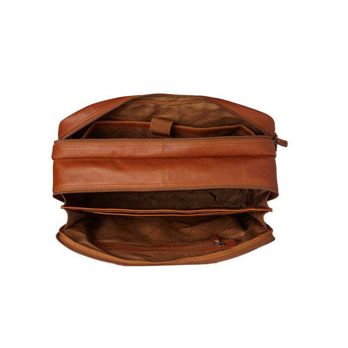 Geanta pentru laptop de 17 inch, din piele naturala si nylon, The Chesterfield Brand, Nivano, Verde olive [5]