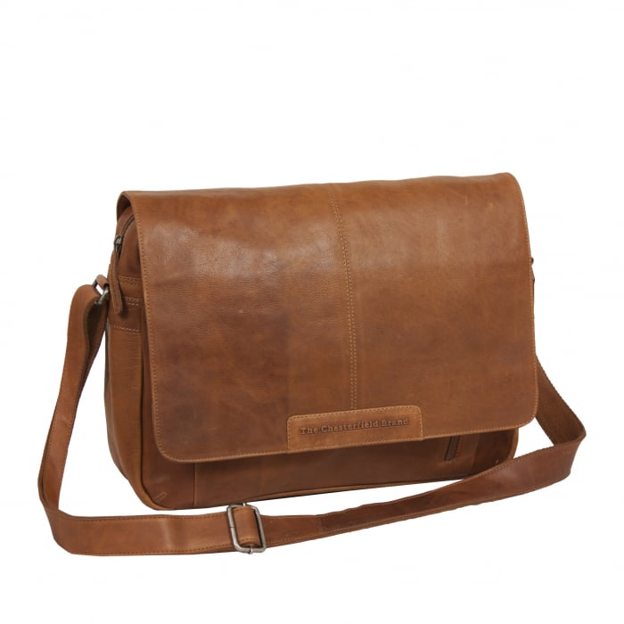 Geanta pentru laptop din piele naturala, The Chesterfield Brand, Richard 15.4 inch, Maro coniac [2]