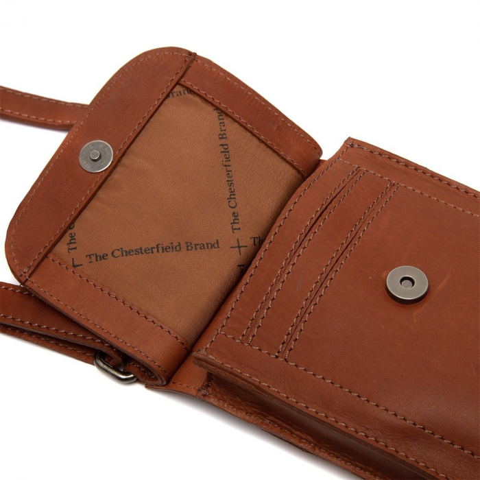Geanta pentru telefon The Chesterfield Brand, piele naturala, Nebra, Maro coniac [6]