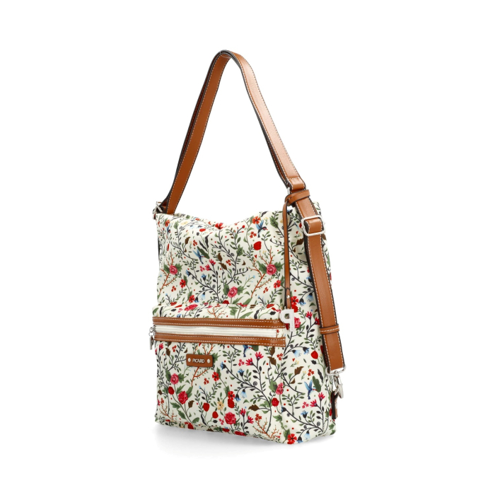 Geanta/rucsac, de umar, 2 in 1, de dama, din nylon, Sonja, Multicolor (Crem) [2]