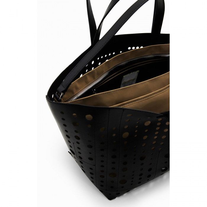 Geanta shopper de dama, Desigual, seria Bloomer Cahuil, Negru [8]