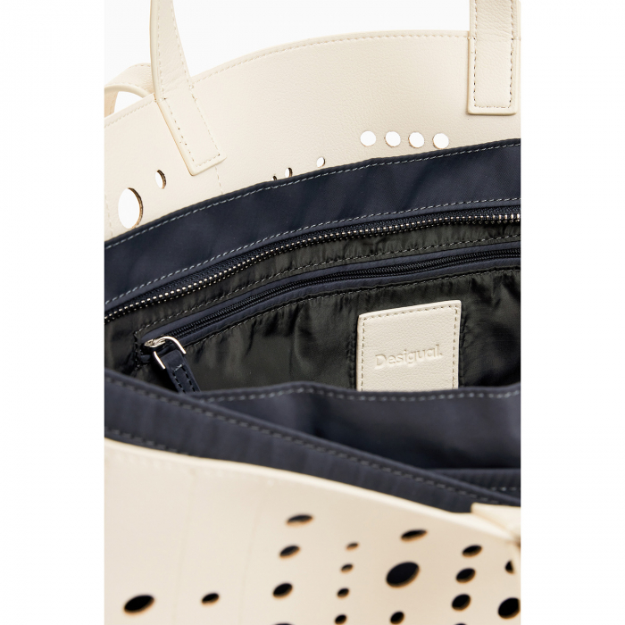 Geanta shopper de dama, Desigual, seria Bloomer Cahuil, Bej [6]