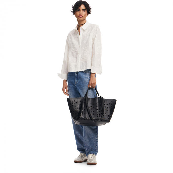 Geanta shopper de dama, Desigual, seria Bloomer Cahuil, Negru [5]