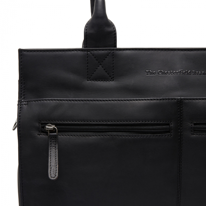 Geanta multifunctionala 3 in 1 shopper /bebe /scutece, The Chesterfield Brand, piele naturala, Elody, Negru [5]