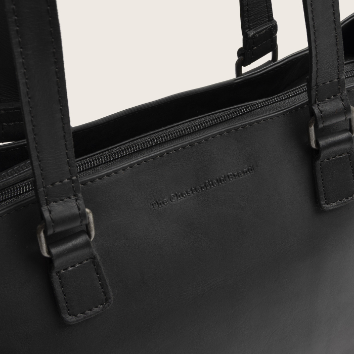 Geanta shopper din piele naturala, The Chesterfield Brand, Ellsworth, Negru [5]