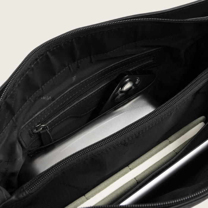 Geanta shopper din piele naturala, The Chesterfield Brand, Ellsworth, Negru [4]