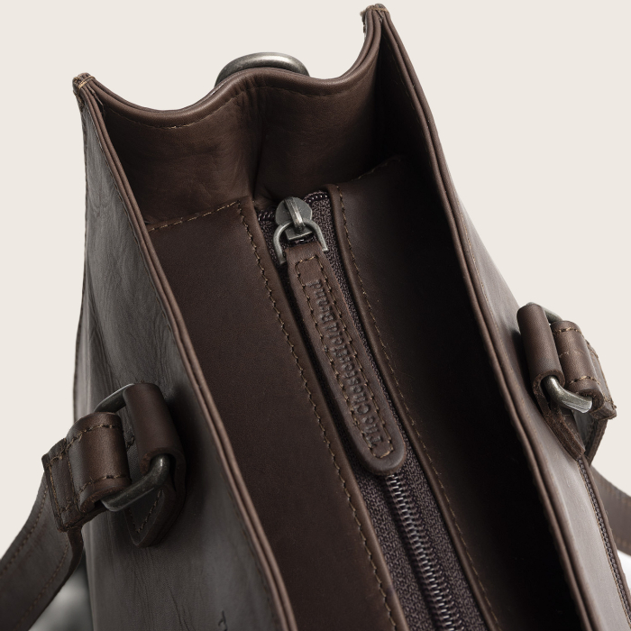 Geanta shopper din piele naturala, The Chesterfield Brand, Ellsworth, Maro inchis [6]