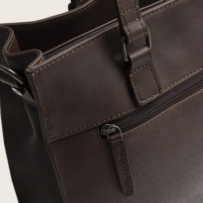 Geanta shopper din piele naturala, The Chesterfield Brand, Ellsworth, Maro inchis [7]
