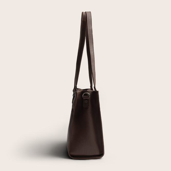 Geanta shopper din piele naturala, The Chesterfield Brand, Ellsworth, Maro inchis [3]