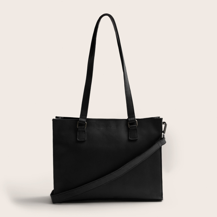 Geanta shopper din piele naturala, The Chesterfield Brand, Ellsworth, Negru [2]