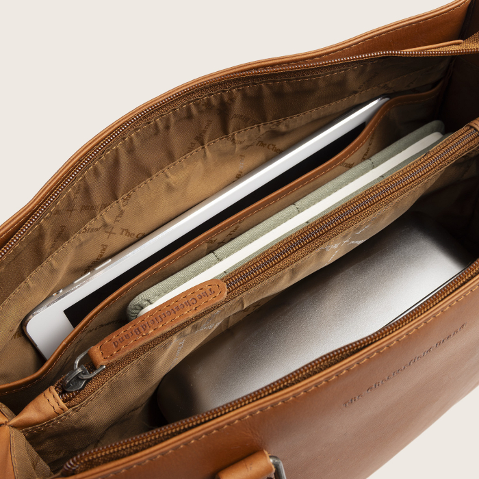 Geanta shopper din piele naturala, The Chesterfield Brand, Ellsworth, Maro coniac [10]