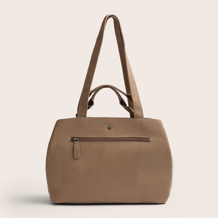 Geanta shopper din piele naturala, The Chesterfield Brand, Nerissa, Taupe [11]
