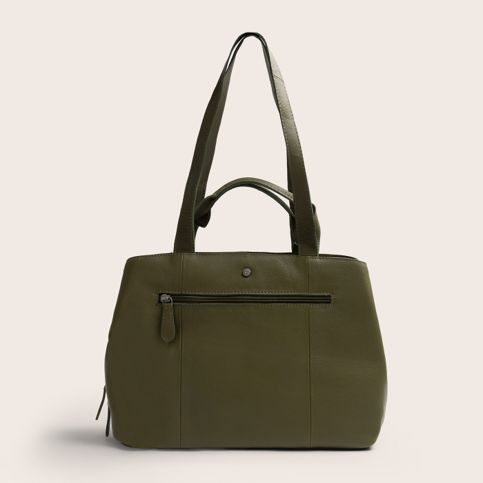 Geanta shopper din piele naturala, The Chesterfield Brand, Nerissa, Verde olive [11]