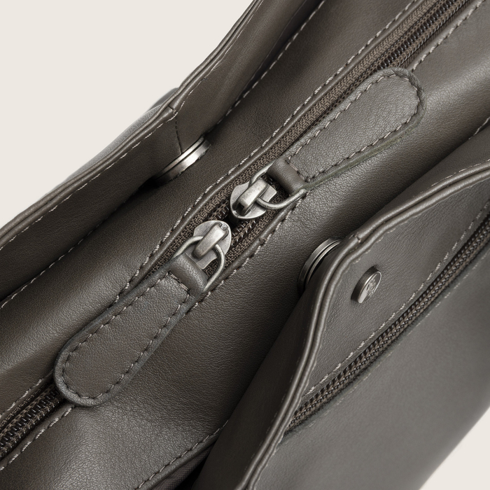 Geanta shopper din piele naturala, The Chesterfield Brand, Nerissa, Gri inchis [4]