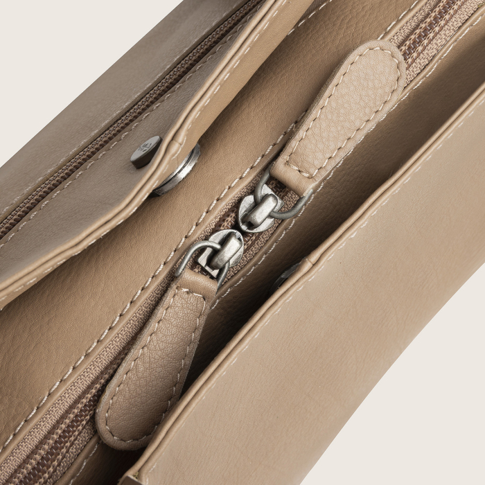 Geanta shopper din piele naturala, The Chesterfield Brand, Nerissa, Taupe [4]