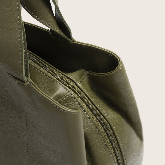 Geanta shopper din piele naturala, The Chesterfield Brand, Nerissa, Verde olive [5]