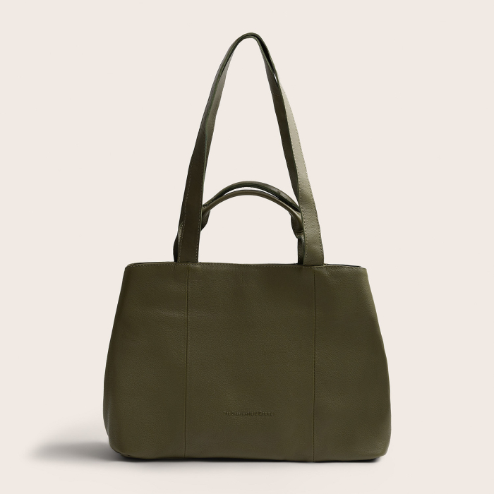 Geanta shopper din piele naturala, The Chesterfield Brand, Nerissa, Verde olive [7]