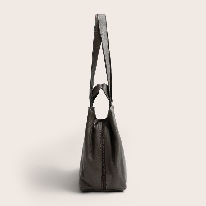 Geanta shopper din piele naturala, The Chesterfield Brand, Nerissa, Gri inchis [10]