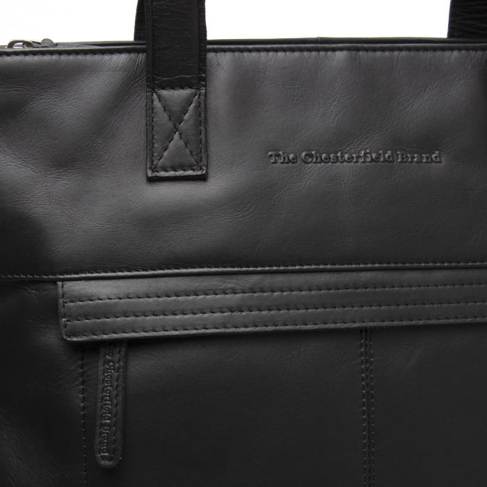 Geanta shopper, din piele naturala, The Chesterfield Brand, Nunavik, Negru [4]