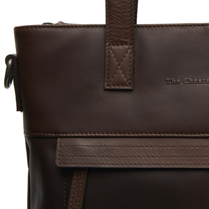 Geanta shopper, din piele naturala, The Chesterfield Brand, Nunavik, Maro inchis [4]