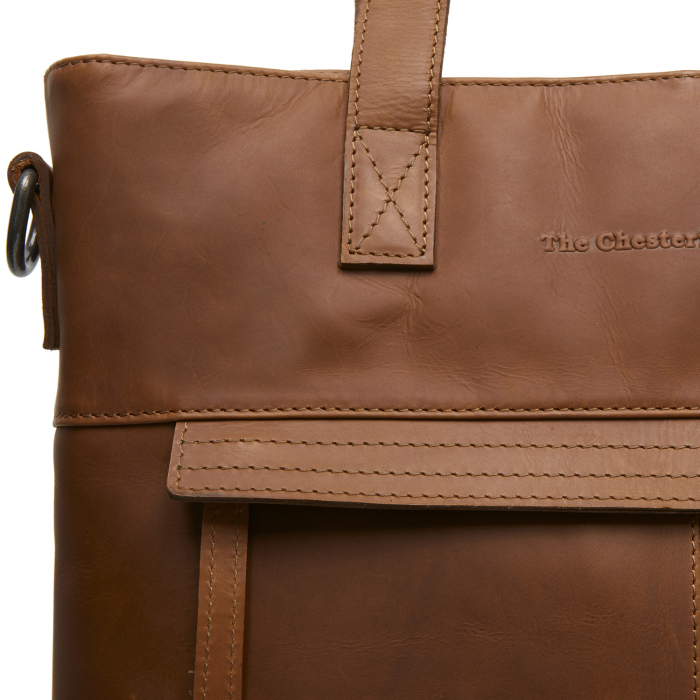 Geanta shopper, din piele naturala, The Chesterfield Brand, Nunavik, Maro coniac [5]