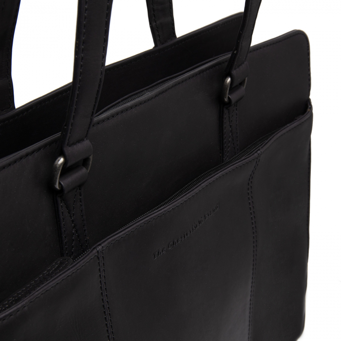 Geanta shopper mare, din piele naturala, The Chesterfield Brand, Fidenza, Negru [4]