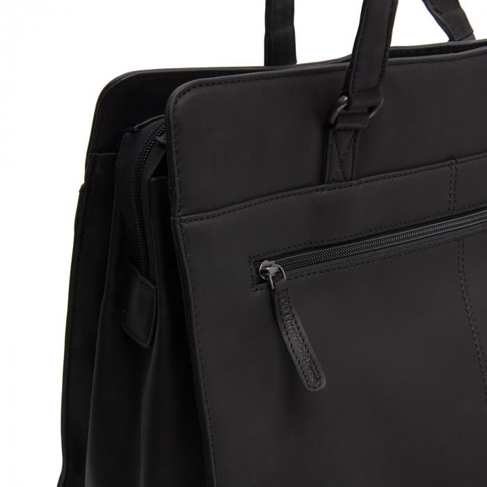 Geanta shopper mare, din piele naturala, The Chesterfield Brand, Fidenza, Negru [5]