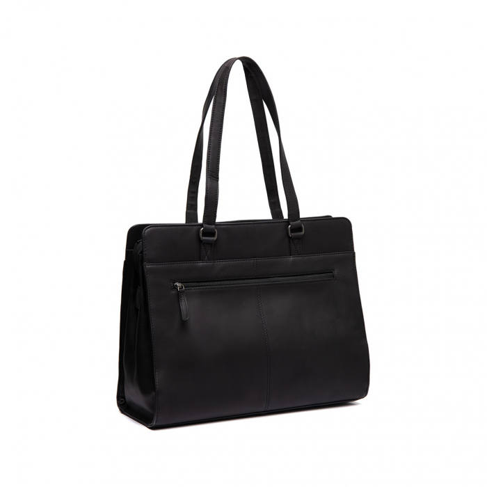 Geanta shopper mare, din piele naturala, The Chesterfield Brand, Fidenza, Negru [6]