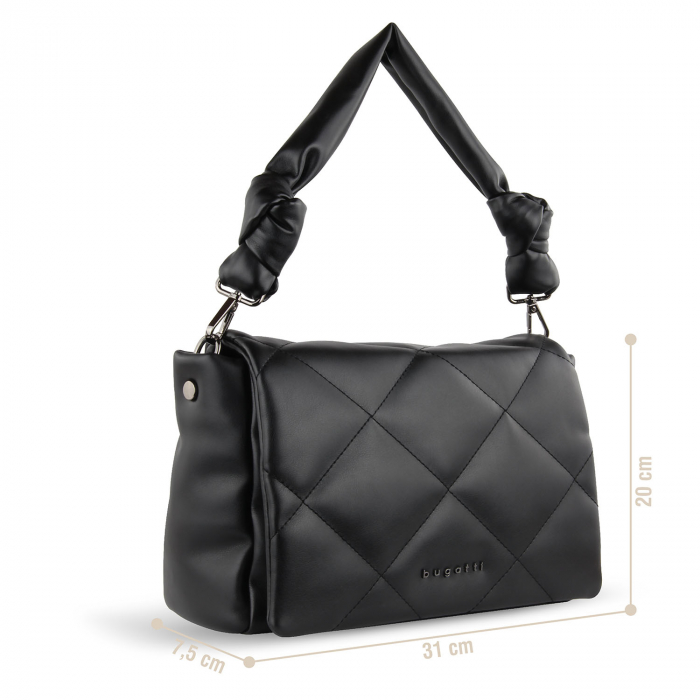 Geanta si poseta plic 2 in 1,  bugatti, piele ecologica, seria Cara 496150, Negru [2]