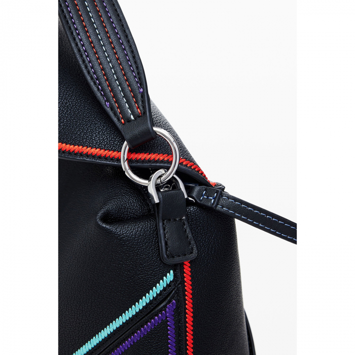 Geanta si rucsac de dama, Desigual, seria Cleo Jersey, Negru [6]