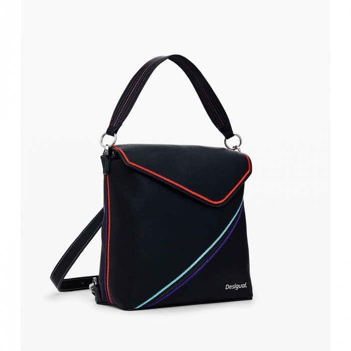 Geanta si rucsac de dama, Desigual, seria Cleo Jersey, Negru [2]