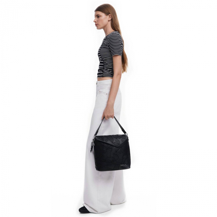 Geanta si rucsac de dama, Desigual, seria Jolie Jersey, Negru [3]