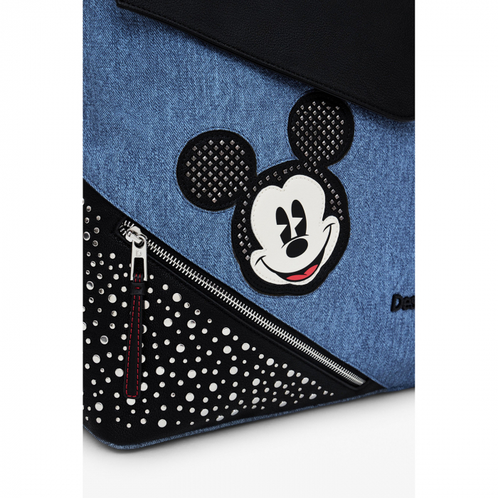 Geanta si rucsac de dama, Desigual, seria Mickey Denim Edge Jersey, Albastru [5]