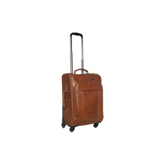 Geanta troler din piele naturala, The Chesterfield Brand, cu compartiment pentru laptop 17 inch, New York, Maro coniac [6]