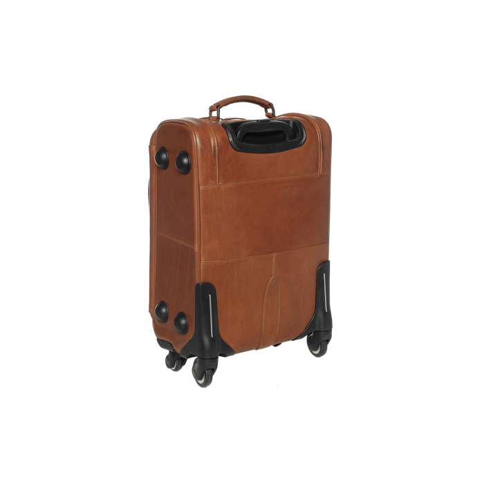 Geanta troler din piele naturala, The Chesterfield Brand, cu compartiment pentru laptop 17 inch, New York, Maro coniac [7]