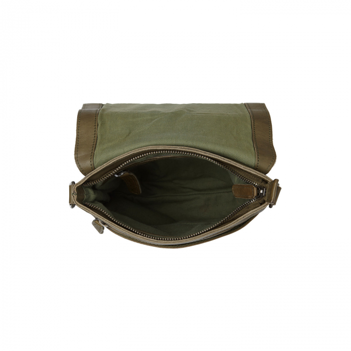 Geanta unisex din piele naturala, The Chesterfield Brand, Duncan, Verde olive [2]