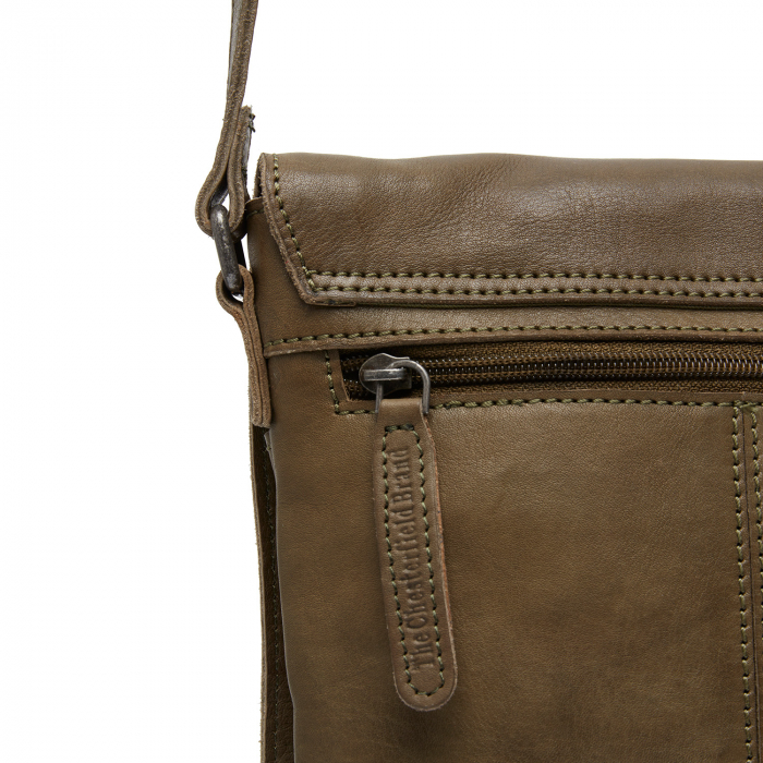 Geanta unisex din piele naturala, The Chesterfield Brand, Duncan, Verde olive [4]