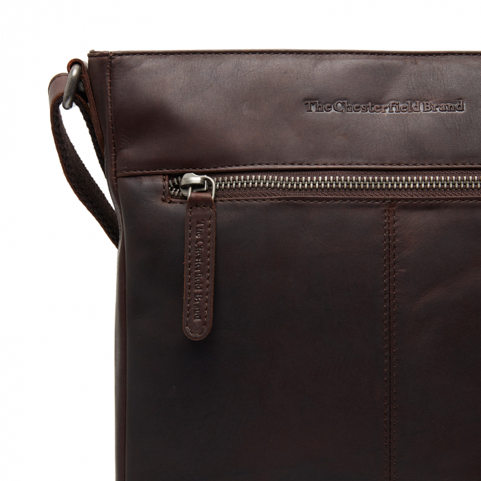 Geanta unisex din piele naturala, The Chesterfield Brand, Kreta, Maro inchis [5]