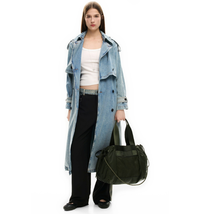 Geanta versatila, de voiaj / cumparaturi, de mana si umar, Desigual, City Roamer, Verde Army [7]