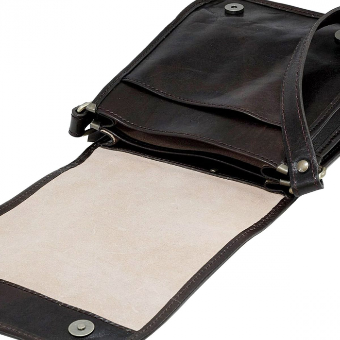 Gentuta unisex din piele naturala vachetta maro inchis S5552 [5]