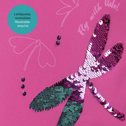 Ghiozdan scolar cu troler, Wings, model  6-12 ani, Roz [5]