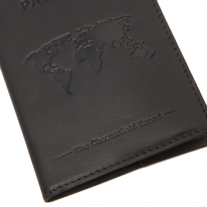 Coperta Husa pasaport, carnet sau brevet, din piele naturala, The Chesterfield Brand, Negru [4]