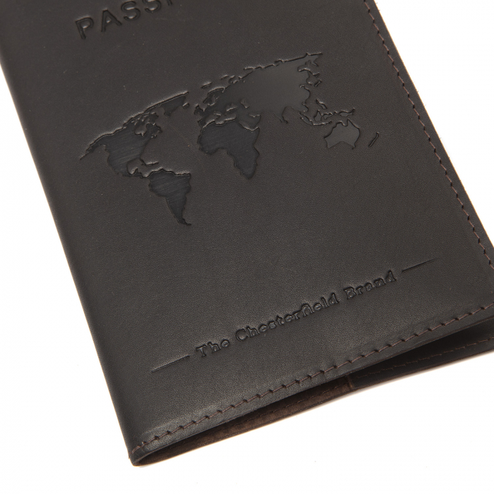 Coperta Husa pasaport, carnet sau brevet, din piele naturala, The Chesterfield Brand, Maro inchis [4]