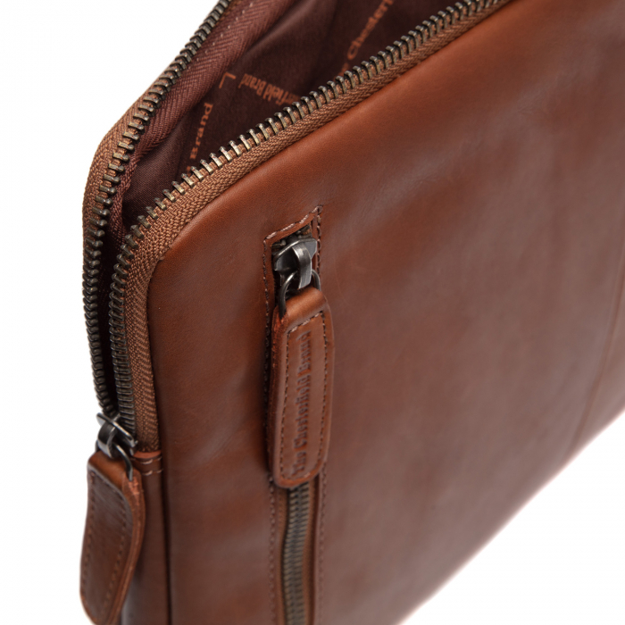 Mapa The Chesterfield Brand pentru acte si laptop 14 inch, din piele naturala, Clinton, Maro coniac [2]